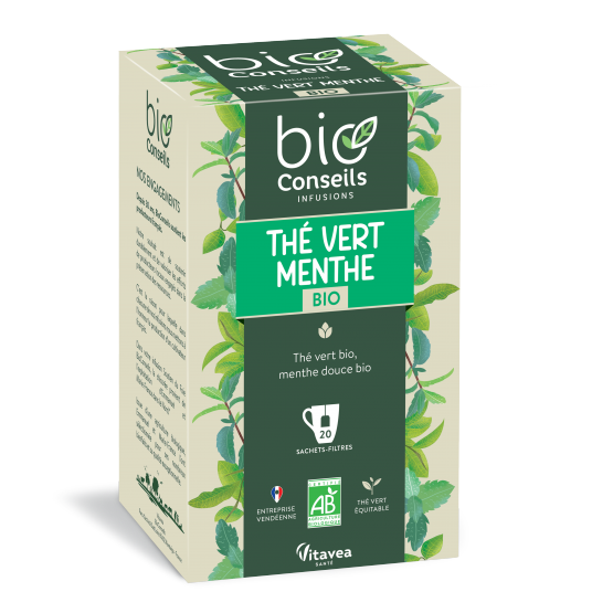 Thé Vert Menthe Bio - Boite de 20 infusettes (*)